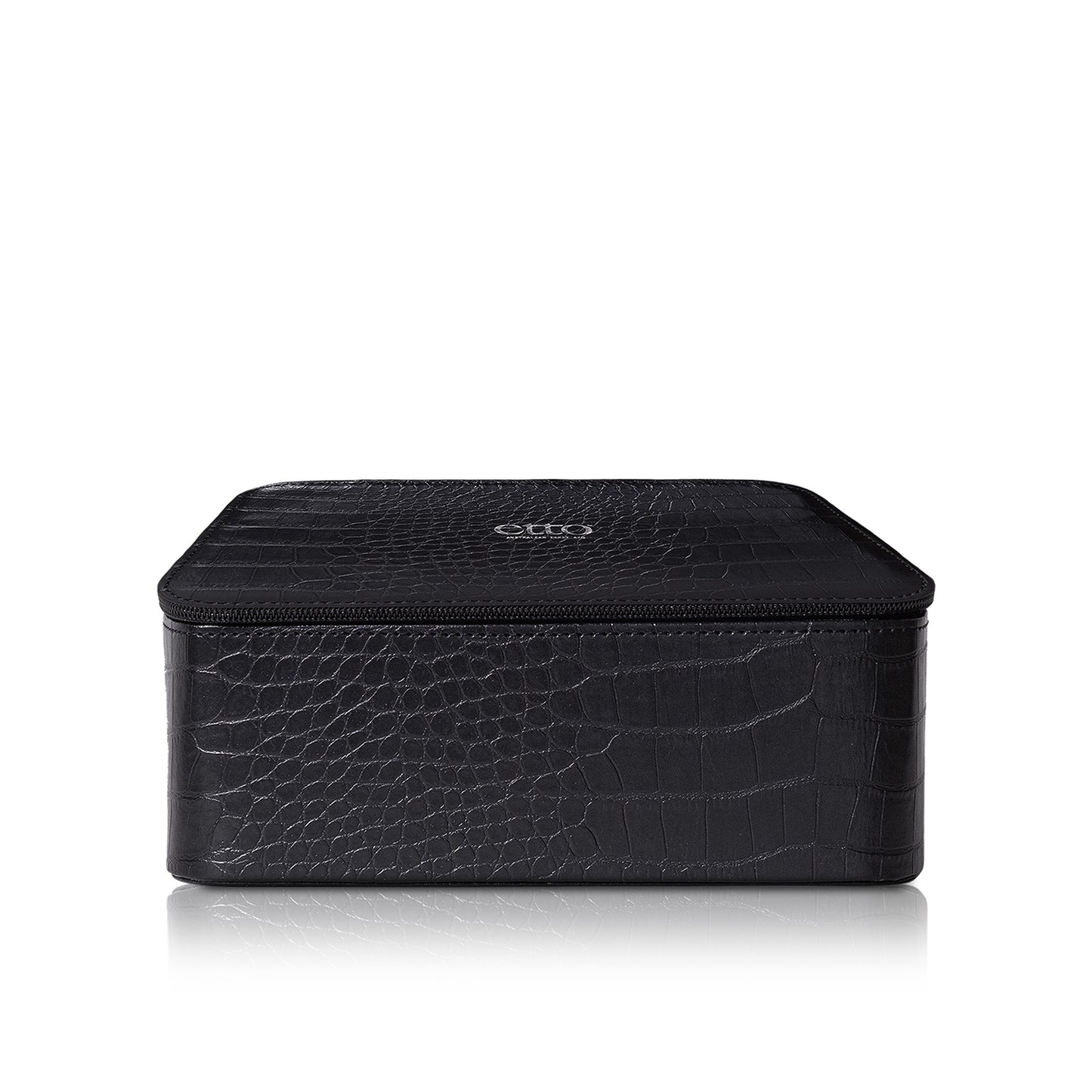 Vegan Leather Crocodile Embossed Toiletries Box