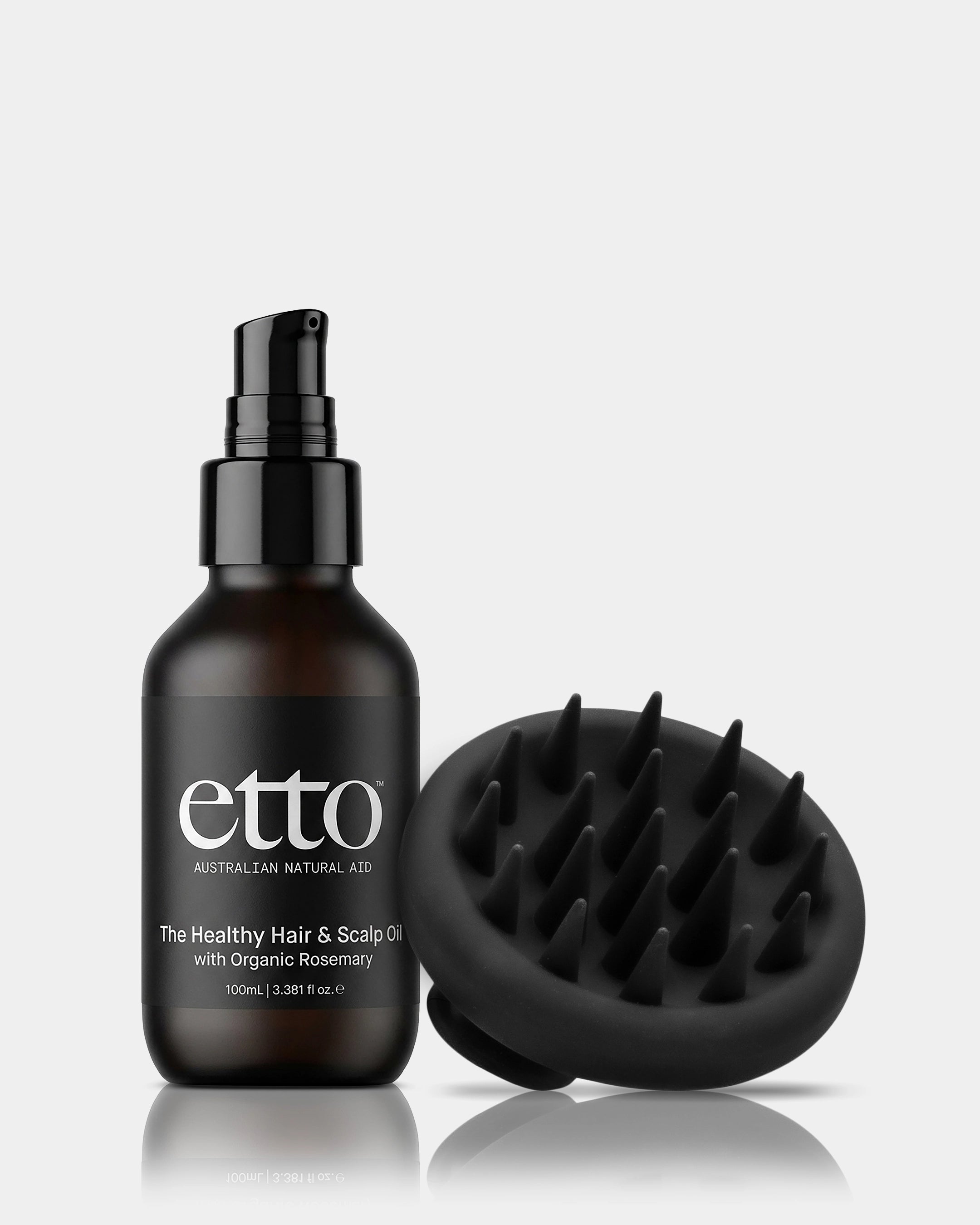 The Healthy Hair & Scalp Oil & Soft Silicone Scalp Massage Tool | Organic Rosemary & Coconut