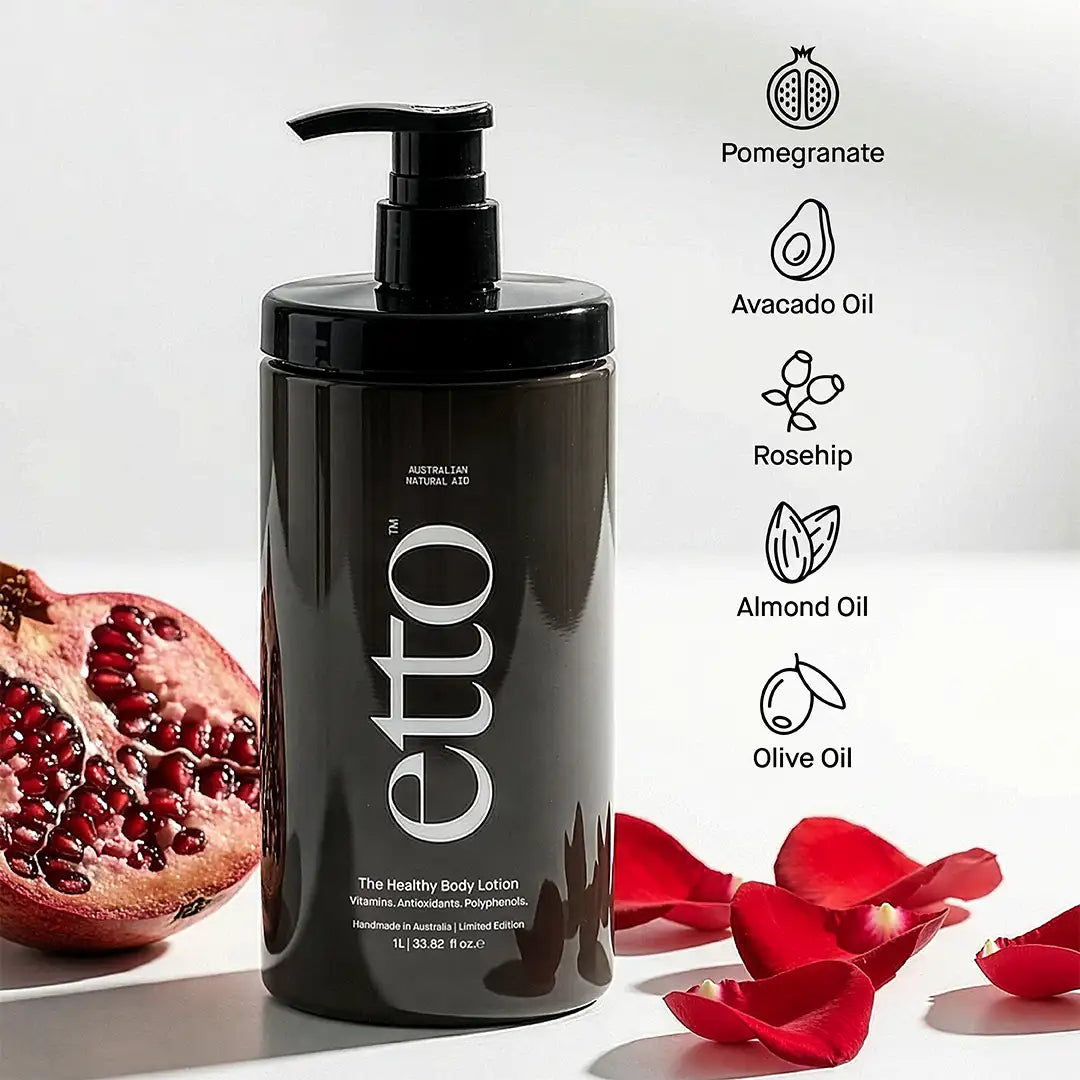 The Healthy Body Lotion | 1L Oversized, Limited Edition Rose & Pomegranate, Vitamin A & E