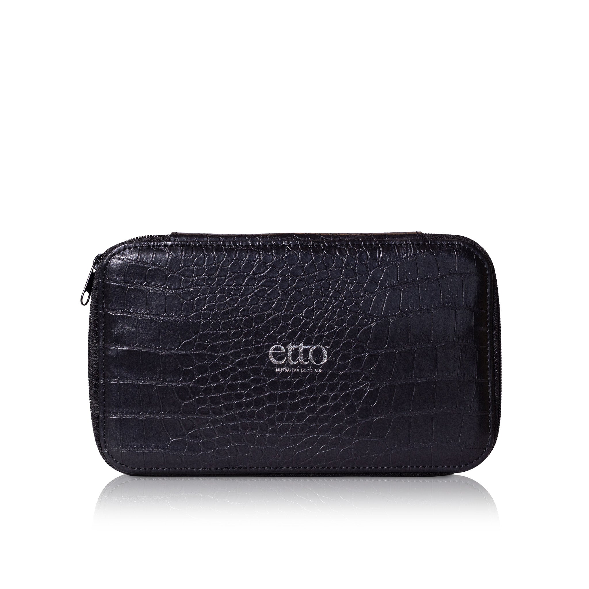 Vegan Leather Crocodile Embossed Vanity Case