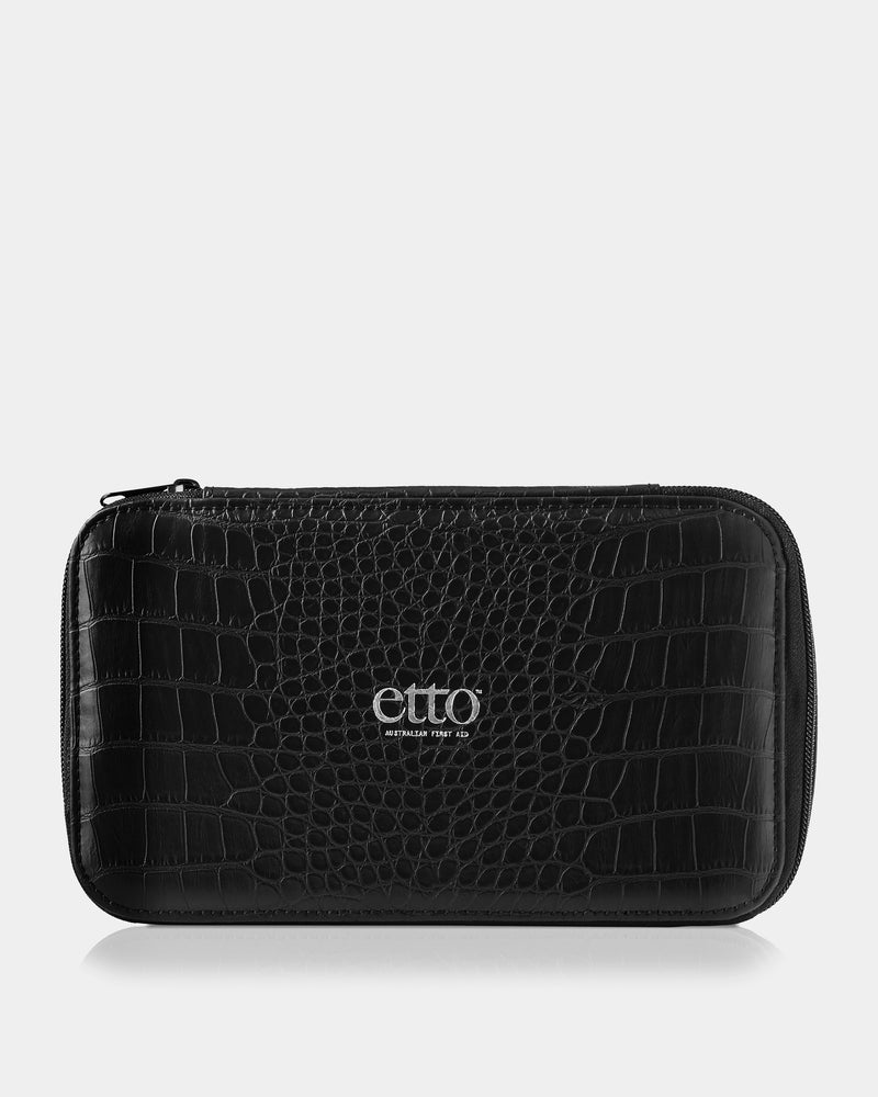 Vegan Leather Crocodile Embossed Vanity Case