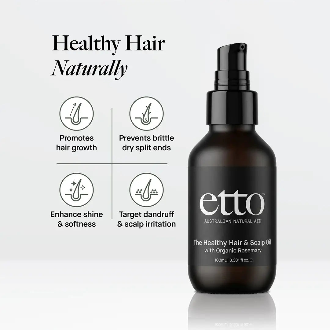 The Healthy Hair & Scalp Oil & Soft Silicone Scalp Massage Tool | Organic Rosemary & Coconut